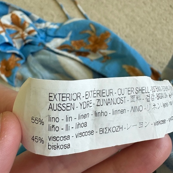 Zara Blogger Fav Cut Out Printed Linen Blend Maxi Dress Size L - Picture 10 of 10